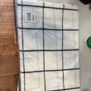 White and Black Checkered Table Runner